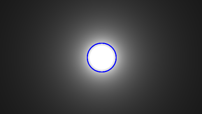 The border isoline of the metaball