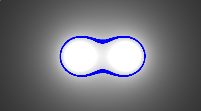 The border isoline of the metaball